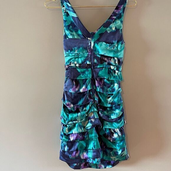 Express Silk Blend Sleeveless Ruched Dress - Picture 4 of 9